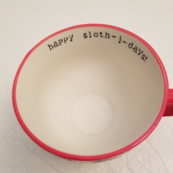 Sleigh Bell Bistro Sloth Christmas Holiday Ceramic Coffee Cup Mug - Picture 3 of 5